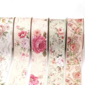 floral print ribbon for gift cake flower packing wedding party decoration ribbon diy accessories 1