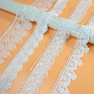 lace ribbon with cotton embroidery water soluble crochet lace trim for bridal wedding dress decoration christmas gift package 1
