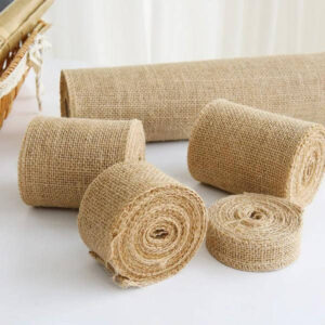 natural jute burlap rolls craft ribbon for vintage wedding party diy handmade craft arts christmas decoration 1