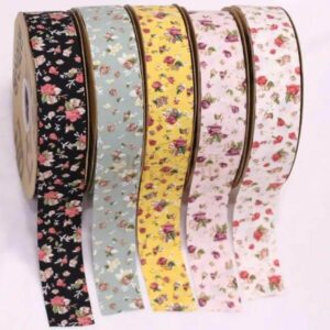 spring summer styles printing floral ribbon diy bow material hat ribbon 1