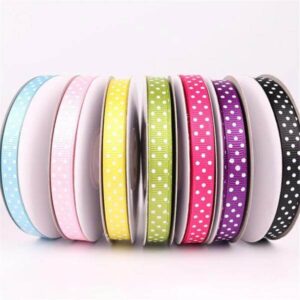wholesale coloured print ribbon ,polka dot grosgrain ribbon 1