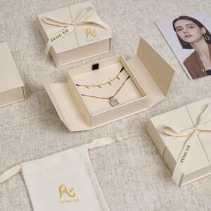 wholesale custom logo luxury jewelry carton new style double door jewelry box with ribbon packaging 1