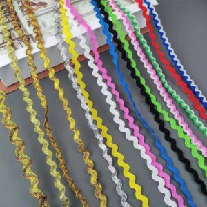 wholesale shiny gold metallic lace trim rick rack trim ric rac ribbon for garment accessories cord 1