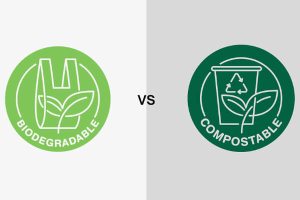 biologisch abbaubar vs. kompostierbar Merkmal Bild