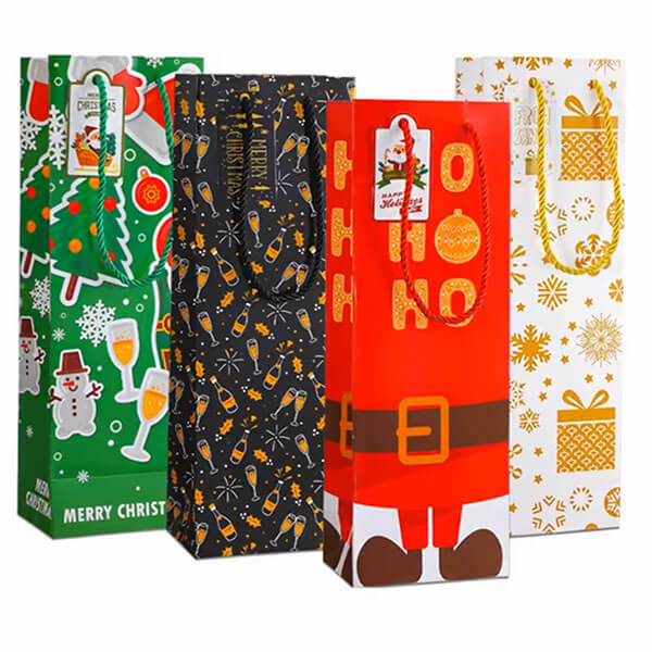 christmas paper wine bags