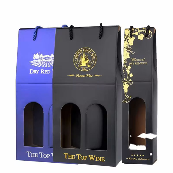 paper wine gift bag with window