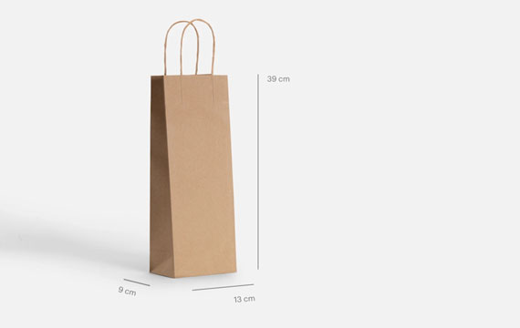 paper wine bags size