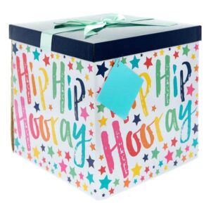 stampa personalizzata arcobaleno buon compleanno confezione regalo extra large in cartone da 2 mm con coperchio 1