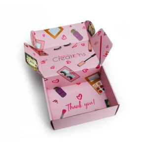 custom mascara makeup tools pink corrugated carton shipping mailer box 1