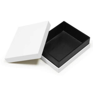 custom pirinted luxe 2 stuk stijf verpakkingsdoos wit tweedelig deksel en bodem papier sieraden doos met logo 1