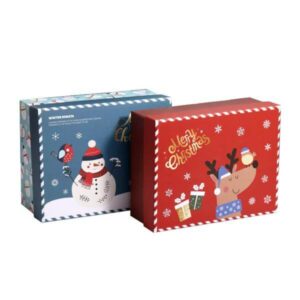 scatola regalo di Natale di qualità premium di vendita calda scatola regalo di imballaggio di carta di cartone con il coperchio 1