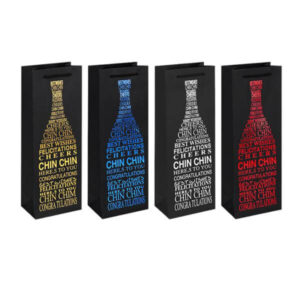 omet luxury luxury gold printing kraft paper wine bottle bag for gift packaging 1