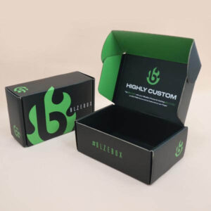 small custom printing black corrugated paper cardboard packaging custom mailer boxes 1