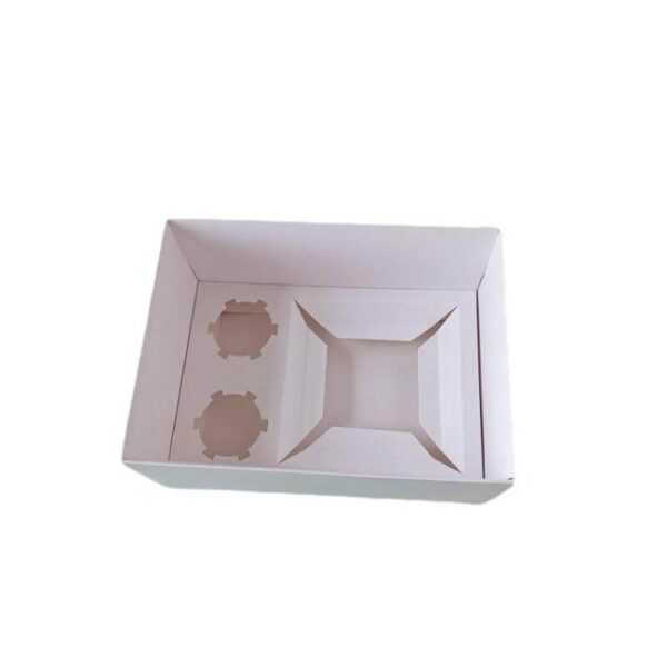 3pcs 9 holes cupcake box white square cake paper with clear lid 3