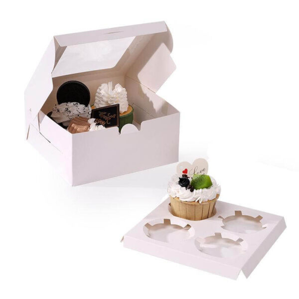 4 6 12 24 hole boite cupcake box for cupcakes custom cup cake packaging transparent clear window cupcake boxes with inserts 3