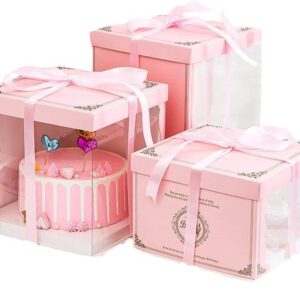 bakery boxes with window portable single individual cupcake boxes kraft paper gift boxes holders for pastries, small cakes 1