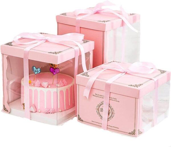 bakery boxes with window portable single individual cupcake boxes kraft paper gift boxes holders for pastries, small cakes 1