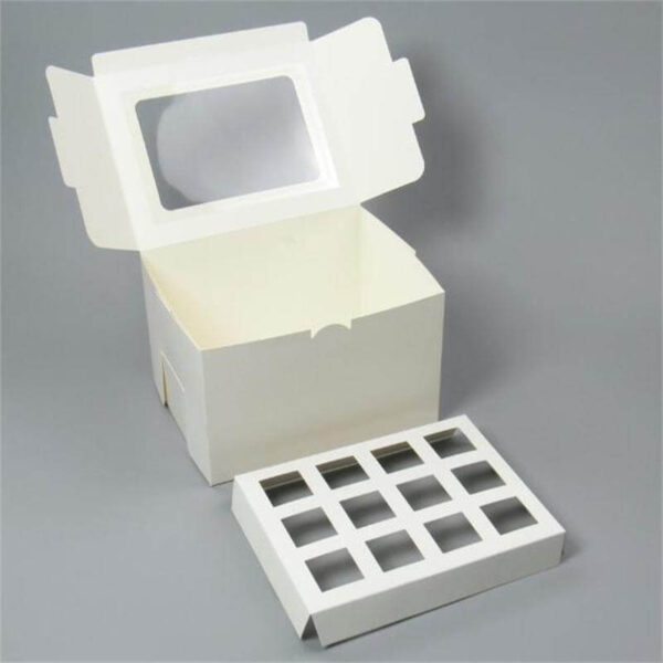 best selling transparent bio degradable plastic cupcake box mini square circular dessert cookie bread paperboard designs 6