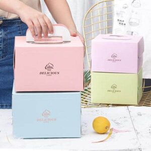 box paper cake biodegradable dessert pastry paper cake box packaging with handle and window for cake box 1