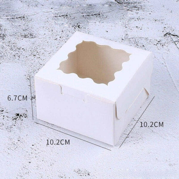 cake box for bakery cake cupcake packaging clear windows paper boxes food custom recycle kraft paper with plastic eco friendly 4