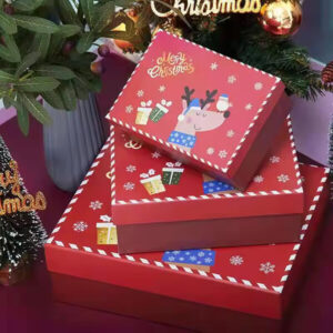 new christmas gift box with lid large cartoon elk gift box christmas scarf present packing box wholesale