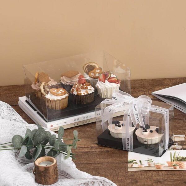 cupcake boxes with window cupcake containers 6 count carrier boxes for muffins cupcakes 3