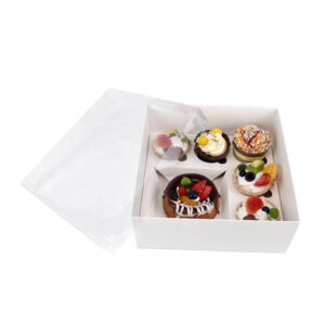 custom bento cake and 5 holes cupcake packaging box for pastry cakes paper boxes with clear window 1