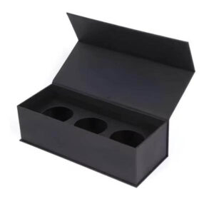 boîte à bougies magnétique noire personnalisée emballage cadeau de luxe boîte à bougies magnétique en carton avec support intérieur 1