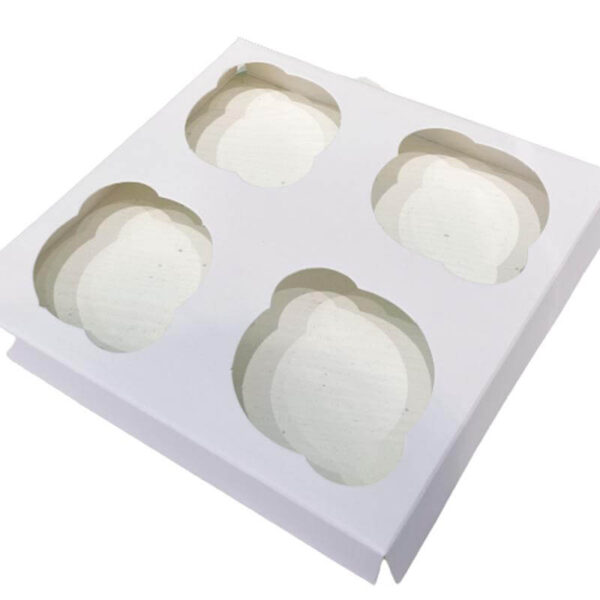 custom foldable white paper cup cake muffin packaging box individual 6 holes 8 holes 12 holes cupcake box with pvc window 2