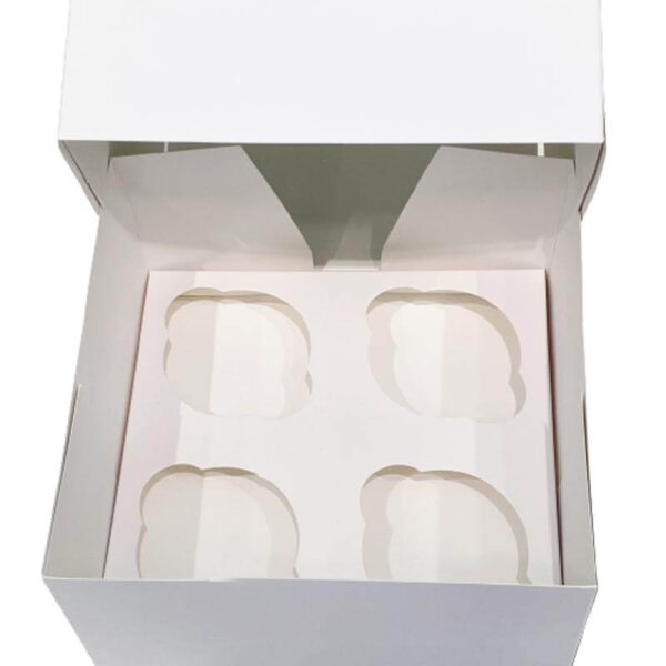 custom foldable white paper cup cake muffin packaging box individual 6 holes 8 holes 12 holes cupcake box with pvc window 5