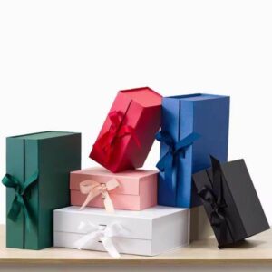 custom premium luxury magnetic gift boxes for gift sets packaging with ribbon 1