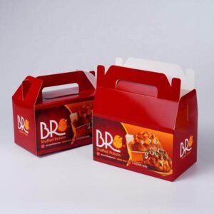 custom printing food packaging carton logo with handle gable luxury cookie cake packaging box bakery 1