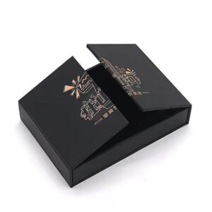 custom recyclable black paper packing folding shoe gift box magnetic paper box packaging with magnetic flap closure 1