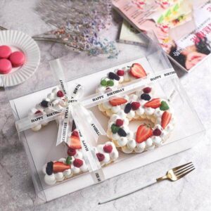 customized luxury transparent cake packaging box digital cake box square pet food packaging gift box 1