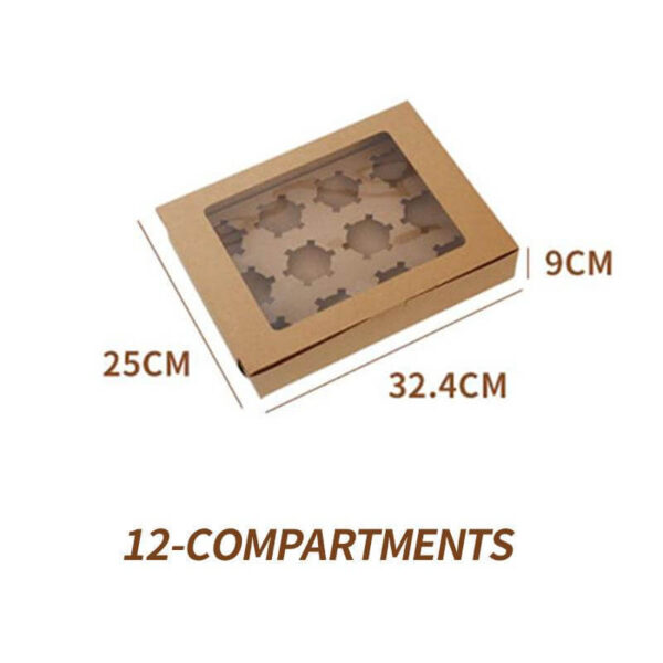 eco friendly custom logo printed 6 12 holes cupcake packaging boxes white brown kraft paper cupcake gift boxes in bulk 3