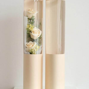 factory wholesale new design cylinder shape transparent flower gift box for wedding party 1