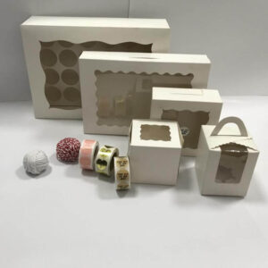 high quality kraft & white paper custom design made cupcake boxes with logo 1