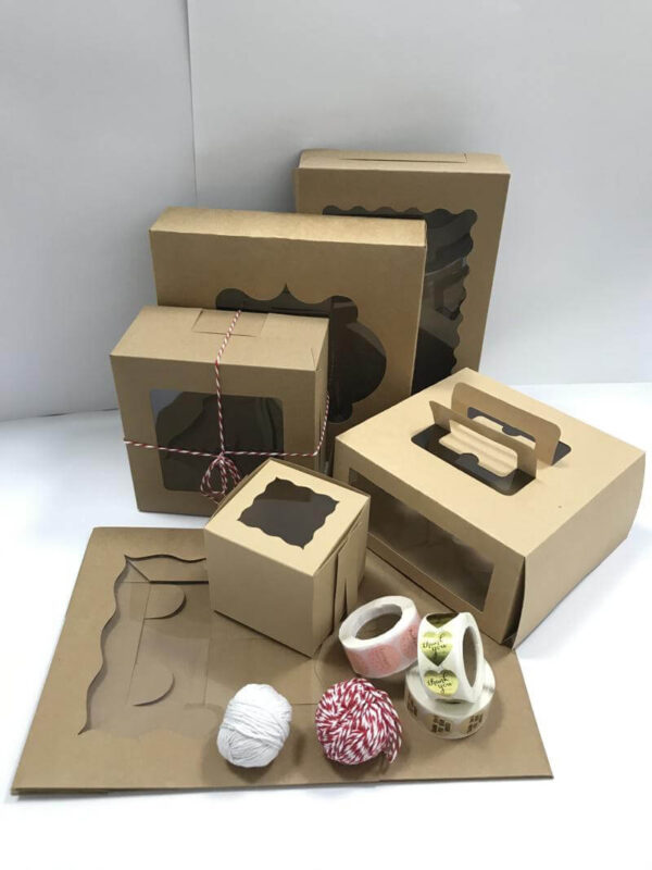 high quality kraft & white paper custom design made cupcake boxes with logo 2