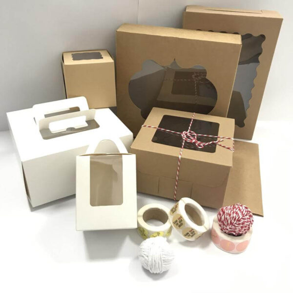 high quality kraft & white paper custom design made cupcake boxes with logo 4