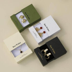 sieraden doos met logo kartonnen verpakking sieraden lade box textuur papier armband ketting oorbel ring doos 1