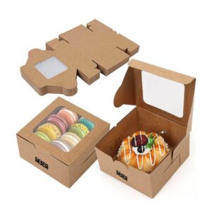 kraft paper cupcake packing box with window cardboard cake muffin candy box for christmas wedding party birthday favors 1