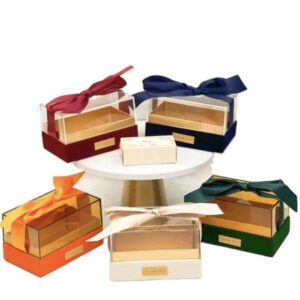 luxury rectangle transparent christmas birthday wedding favor souvenir acrylic candy box with bowknot 100 299 piece 1