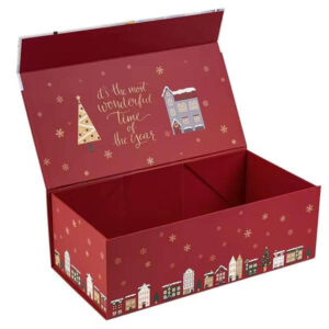 nieuwe aangepaste afdrukken luxe hardbound rood papier dozen magnetische deksel doos sluiting geschenkdoos voor kerst 1