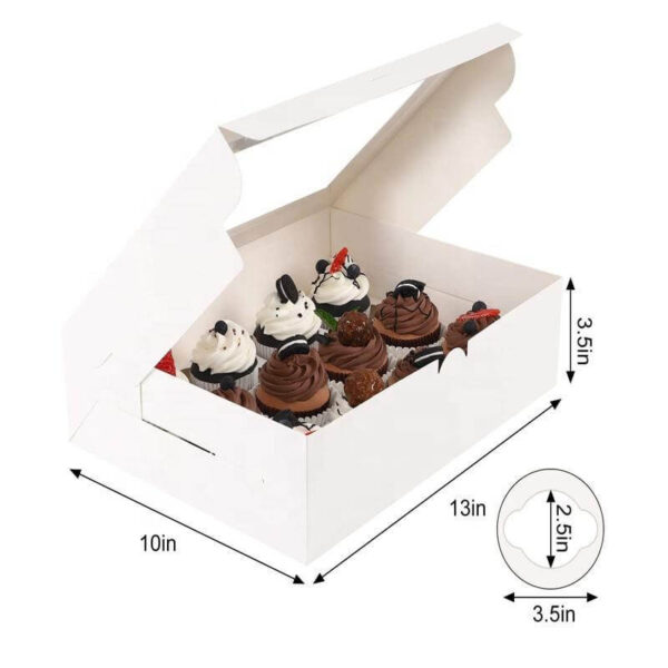 top selling food grade white cake dessert transparent packaging box customizable clear cupcake box with window 3