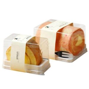 top sale packaging rpet pet long white small bread food grade blister plastic cake box 1