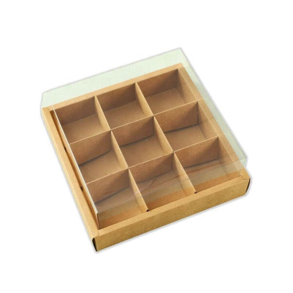 wholesale biodegradable custom pastry bakery cake cupcake packaging box disposable 9 holes mini cupcake box with clear lid 4