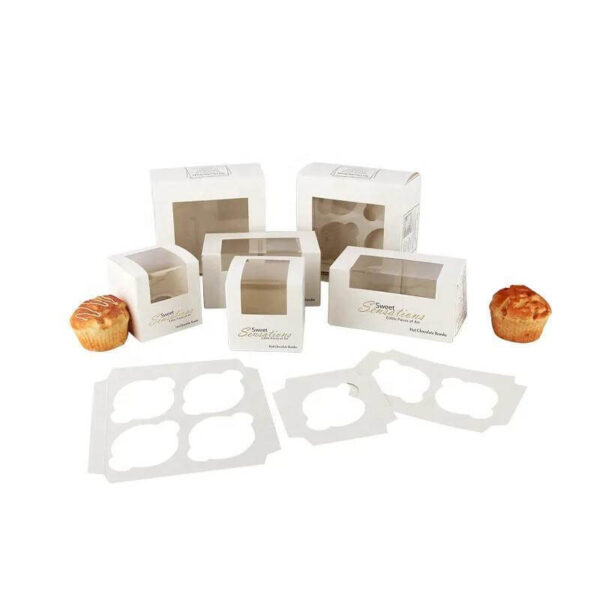 wholesale biodegradable custom pastry bakery cake cupcake packaging box disposable 9 holes mini cupcake box with clear lid 5