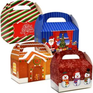 all'ingrosso partito favore gable regalo di Natale trattare scatola personalizzata stampa torta caramella imballaggio Natale scatola di carta 1