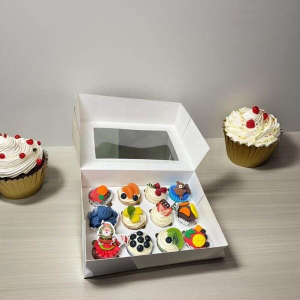 wholesale custom cupcake packaging and cake pop up 6 12 holes pvc window cupcakes packaging box 5