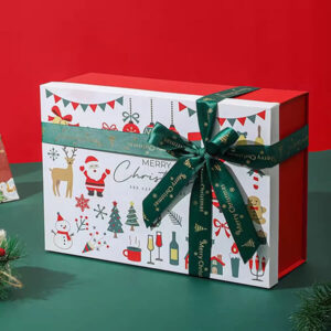 box printing folding gift paper christmas present box packaging with ribbon